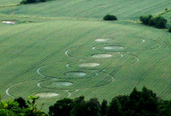 Sutton Bank, Yorkshire crop circle, aerial photo 2