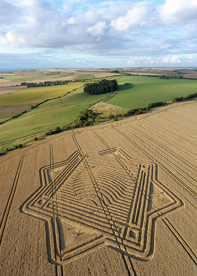 Whitefield Hill, Wiltshire crop circle, aerial photo 12