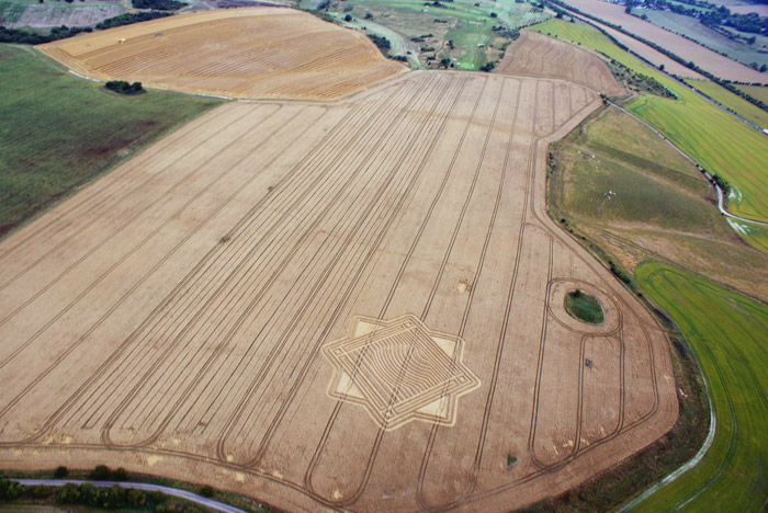 Whitefield Hill, Wiltshire crop circle, aerial photo 6