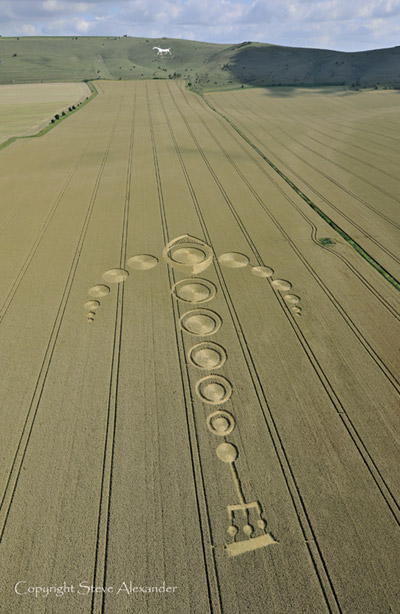 The White Horse, Wiltshire crop circle, aerial photo 13