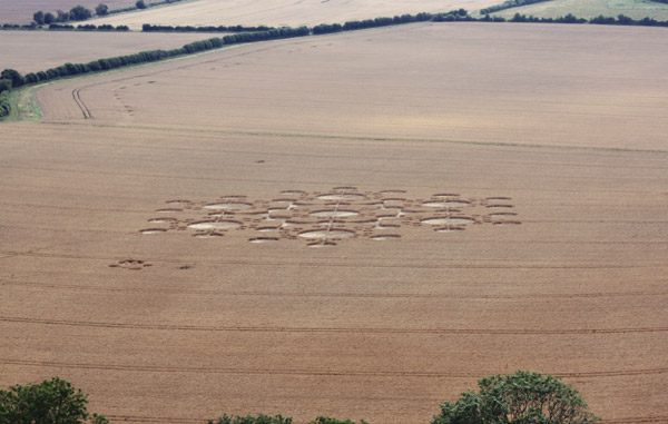 White Sleet Hill, Wiltshire crop circle, aerial photo 59