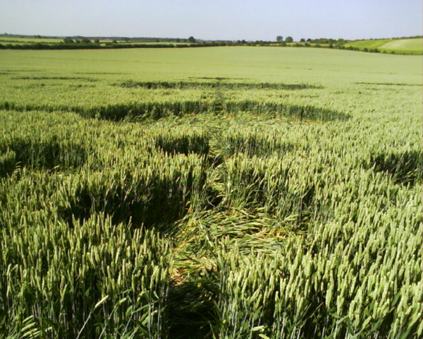 White Sleet Hill, Wiltshire crop circle, aerial photo 52