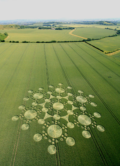 White Sleet Hill, Wiltshire crop circle, aerial photo 13