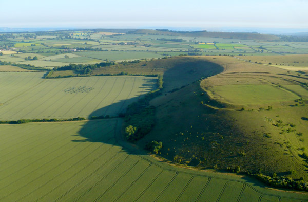 White Sleet Hill, Wiltshire crop circle, aerial photo 3