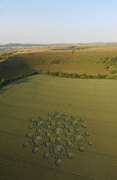 White Sleet Hill, Wiltshire crop circle, aerial photo 10