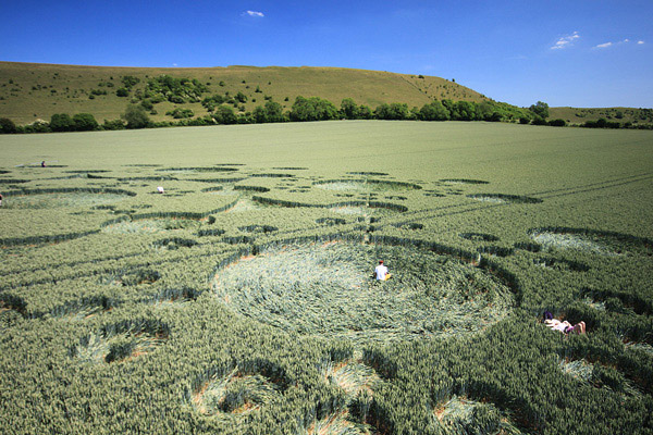 White Sleet Hill, Wiltshire crop circle, aerial photo 48