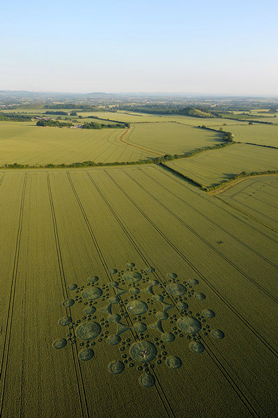 White Sleet Hill, Wiltshire crop circle, aerial photo 30