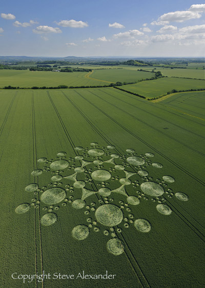 White Sleet Hill, Wiltshire crop circle, aerial photo 7