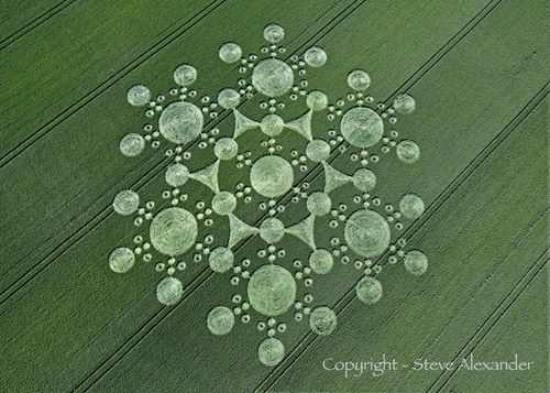 White Sleet Hill, Wiltshire crop circle, aerial photo 8