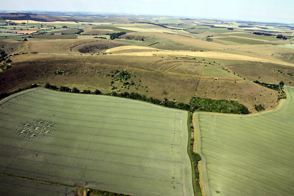 White Sleet Hill, Wiltshire crop circle, aerial photo 6