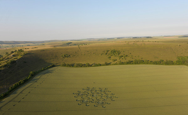 White Sleet Hill, Wiltshire crop circle, aerial photo 61