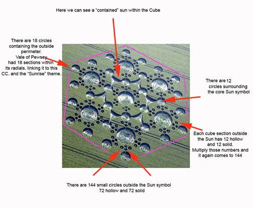 White Sleet Hill, Wiltshire crop circle, aerial photo 23