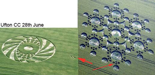 White Sleet Hill, Wiltshire crop circle, aerial photo 25