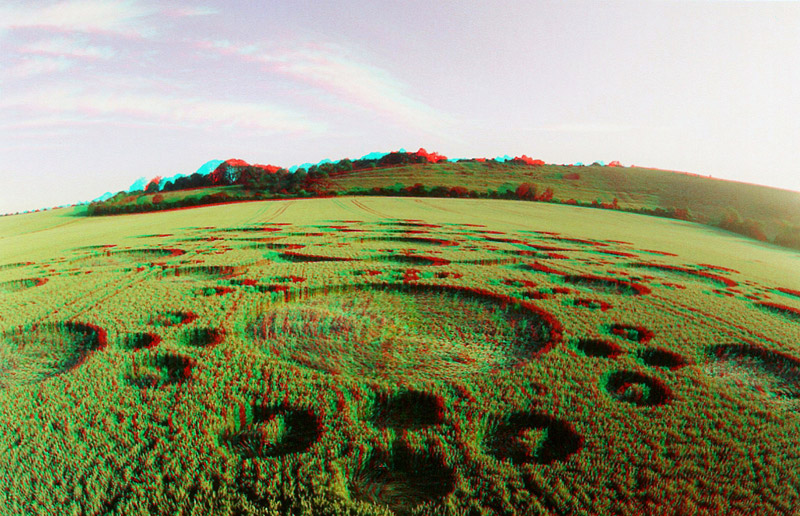 White Sleet Hill, Wiltshire crop circle, aerial photo 55