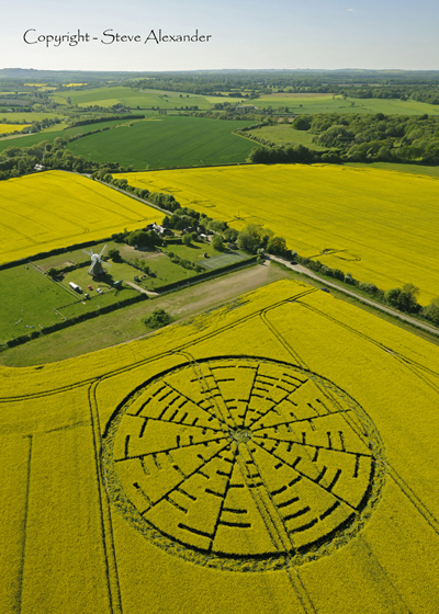 Wilton Windmill, Wiltshire crop circle, aerial photo 8
