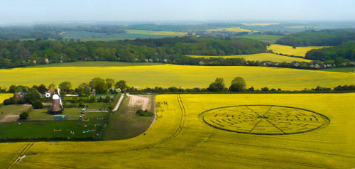 Wilton Windmill, Wiltshire crop circle, aerial photo 9