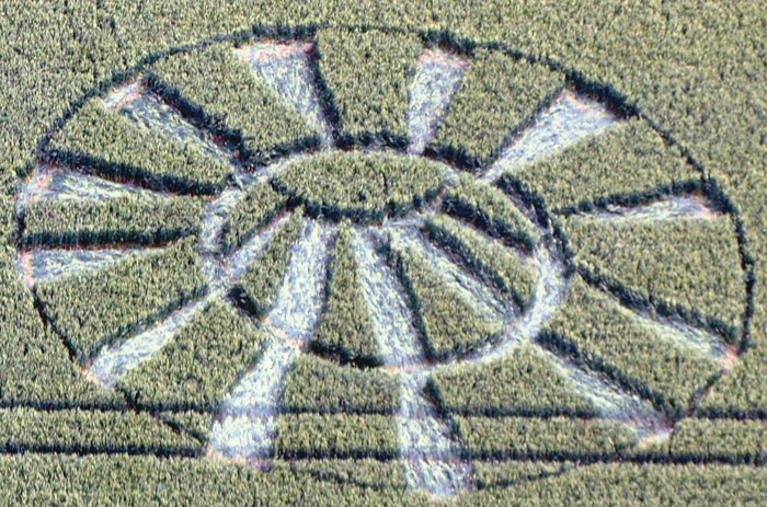 Allington, Wiltshire crop circle, aerial photo 2