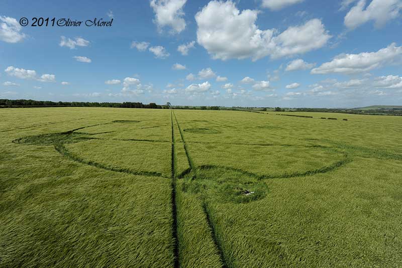 Burderop Down, Wiltshire crop circle, aerial photo 32