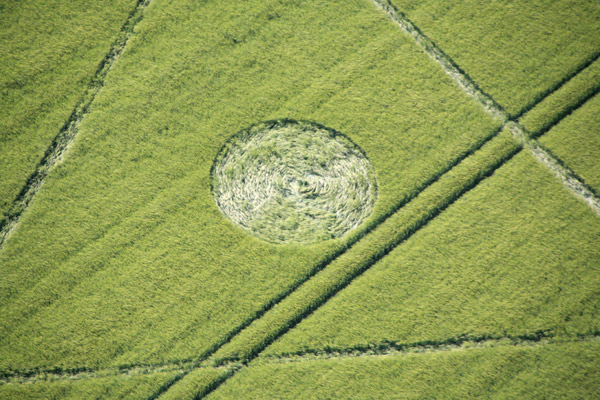 Burderop Down, Wiltshire crop circle, aerial photo 16