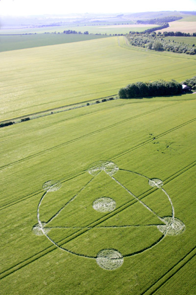 Burderop Down, Wiltshire crop circle, aerial photo 33