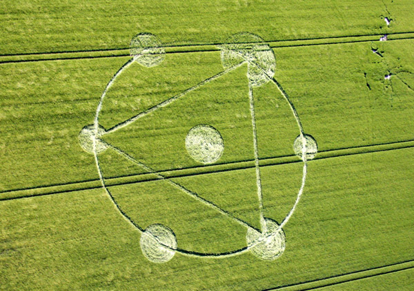 Burderop Down, Wiltshire crop circle, aerial photo 4
