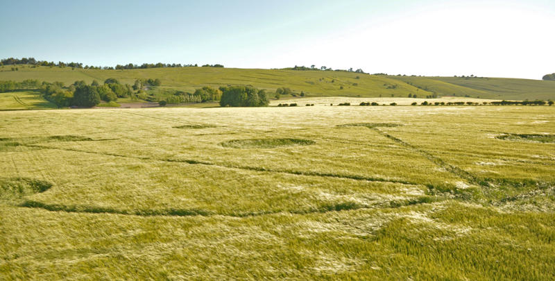 Burderop Down, Wiltshire crop circle, aerial photo 26