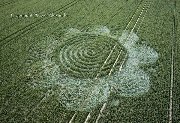 Charlbury Hill, Wiltshire crop circle, aerial photo 7
