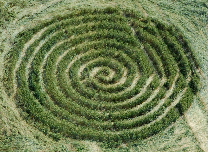 Charlbury Hill, Wiltshire crop circle, aerial photo 2