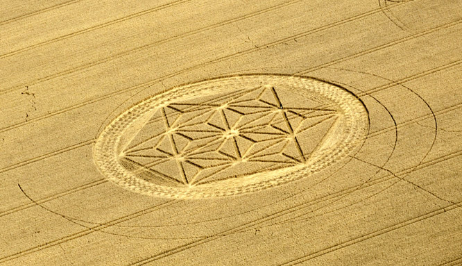 Etchilhampton, Wiltshire crop circle, aerial photo 2
