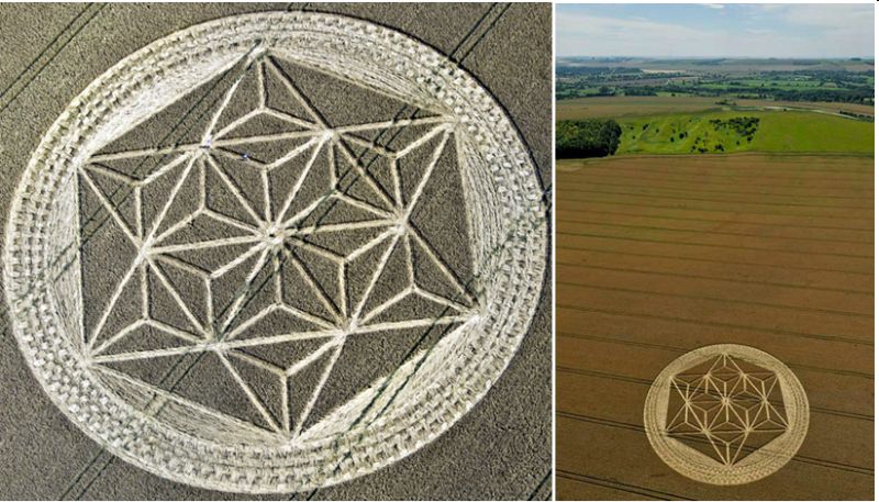 Etchilhampton, Wiltshire crop circle, aerial photo 12