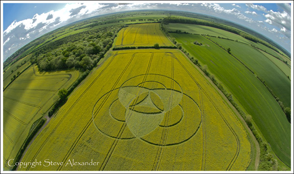 Hannington, Wiltshire crop circle, aerial photo 3