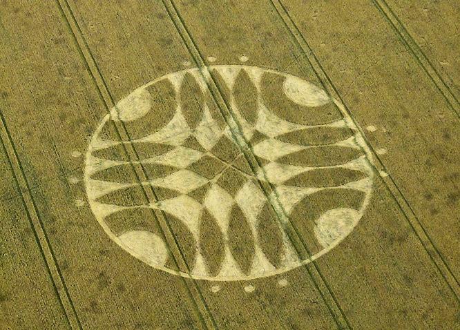 Overton Down, Wiltshire crop circle, aerial photo 7