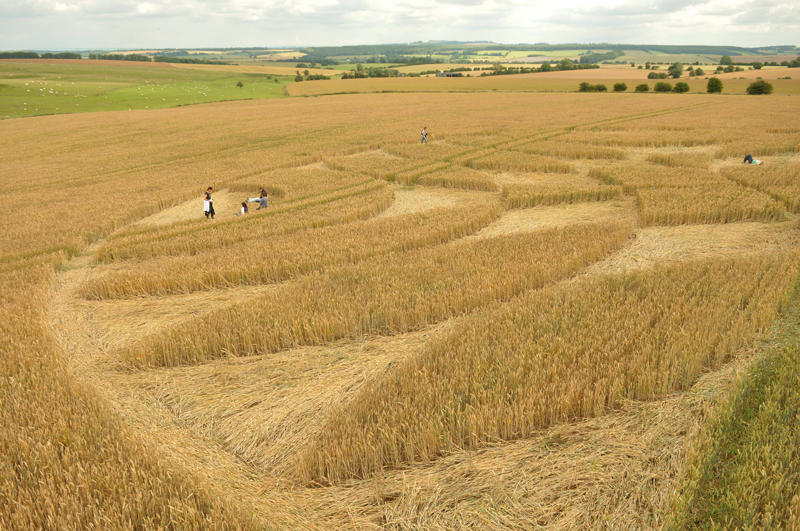 Overton Down, Wiltshire crop circle, aerial photo 50