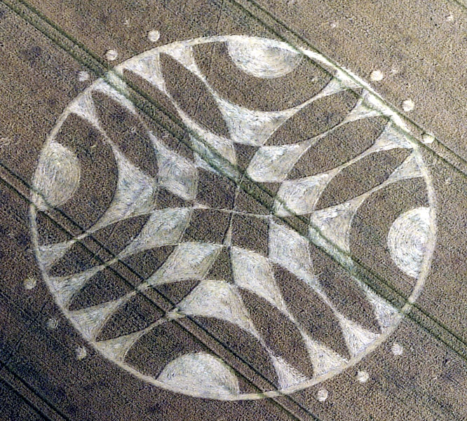 Overton Down, Wiltshire crop circle, aerial photo 4