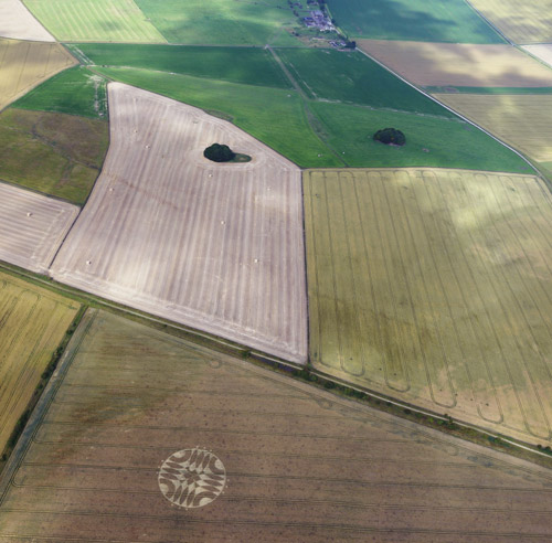 Overton Down, Wiltshire crop circle, aerial photo 5