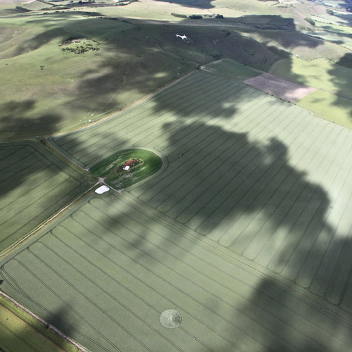 Stanton St Bernard, Wiltshire crop circle, aerial photo 5