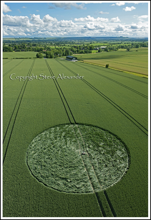 Stanton St Bernard, Wiltshire crop circle, aerial photo 7