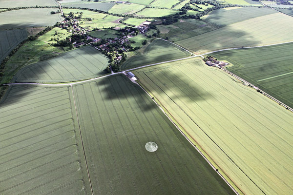 Stanton St Bernard, Wiltshire crop circle, aerial photo 6