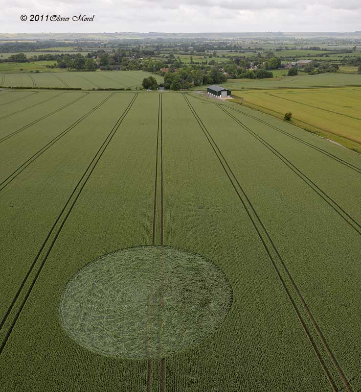 Stanton St Bernard, Wiltshire crop circle, aerial photo 4