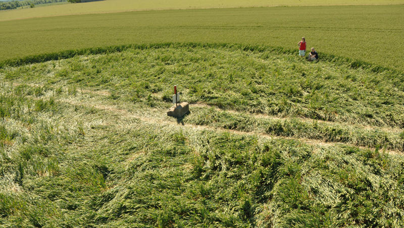 Stanton St Bernard, Wiltshire crop circle, aerial photo 12