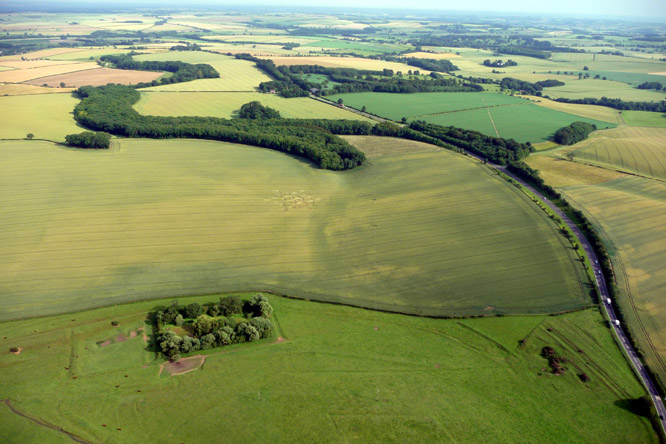 Walmsgate, Lincolnshire crop circle, aerial photo 6