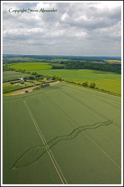 Wilton Windmill, Wiltshire crop circle, aerial photo 2