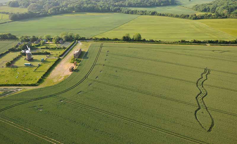 Wilton Windmill, Wiltshire crop circle, aerial photo 3