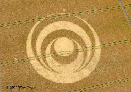 Barbury Castle (2), Wiltshire crop circle, aerial photo 12