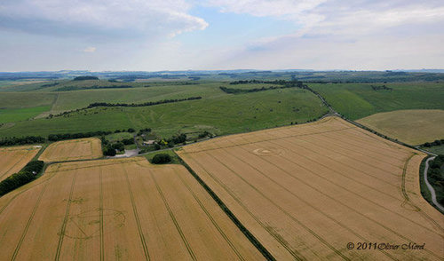 Barbury Castle (2), Wiltshire crop circle, aerial photo 13