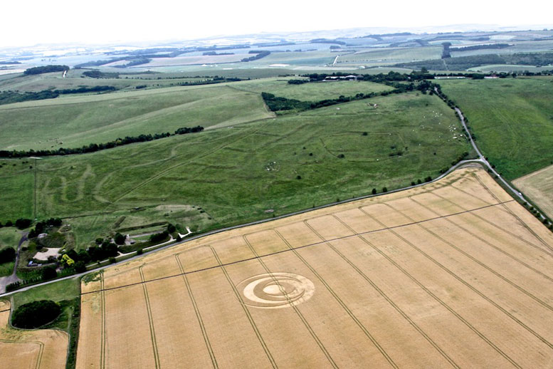 Barbury Castle (2), Wiltshire crop circle, aerial photo 4