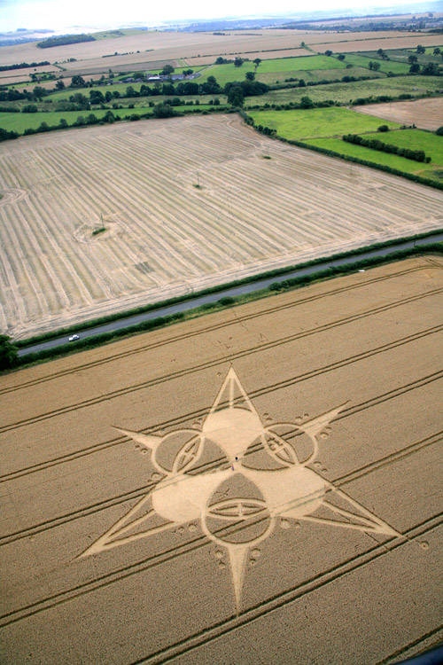 Bridge Inn, Wiltshire crop circle, aerial photo 9
