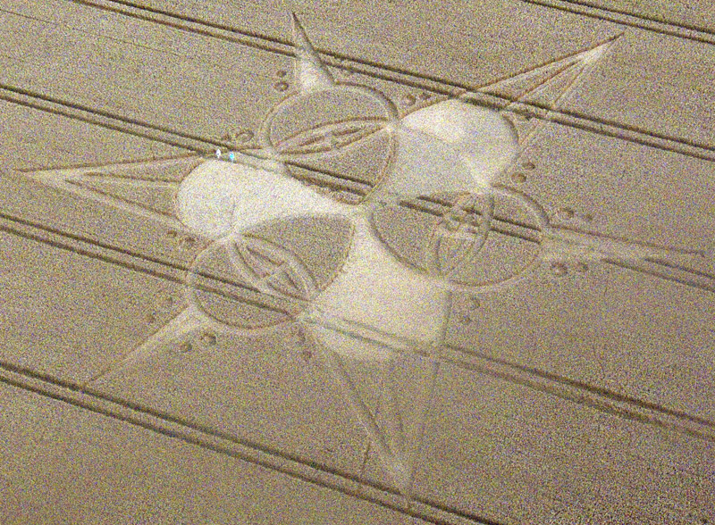 Bridge Inn, Wiltshire crop circle, aerial photo 7