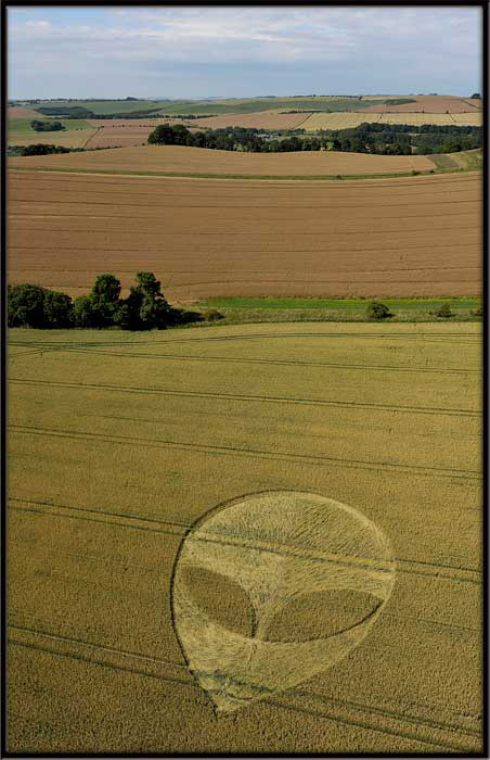 Charlbury Hill (2), Wiltshire crop circle, aerial photo 2