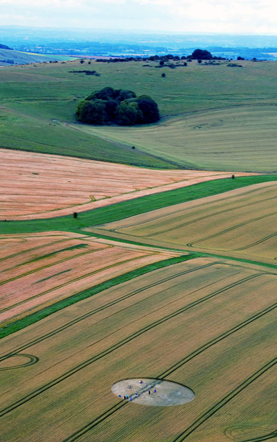 Cherhill Down, Wiltshire crop circle, aerial photo 3